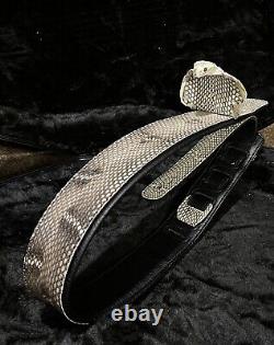 Genuine Cobra Snake Skin Leather Padded Guitar Strap Made In USA