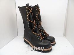 Hoffman Men's 16 L22176 Pole Climber Boot Made IN USA Black Leather Size 7.5E