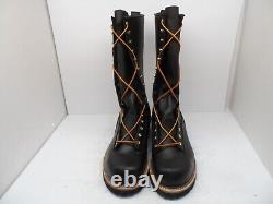Hoffman Men's 16 L22176 Pole Climber Boot Made IN USA Black Leather Size 7.5E