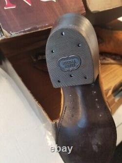 NOCONA Cognac Full Quill OSTRICH 7 Cowboy Boot Made in USA OLD STOCK NEW in BOX