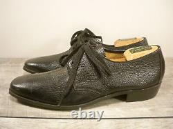 New Old Stock Mens Vintage Made in USA Black Leather Shoes Oxfords Lace Up 9.5