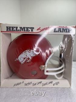 New old stock Made In USA ARKANSAS RAZORBACKS Vintage Football Helmet Swag Lamp