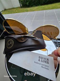 RAY-BAN, B/L Outdoorsman Made in USA. 62/14 Brown Mirror, New Old Stock