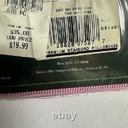 Ralph Lauren Cape May Narrow Pink White Pin Stripe Standard Pillowcases Made USA