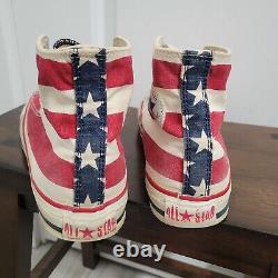 Rare VTG Made in USA Converse All Star American Flag Chuck Hi Sneakers Men's 6