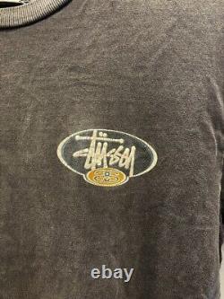 Stussy Made In Usa Stock Logo Back Print Shirt Short Sleeve Cut And Sewn 61347