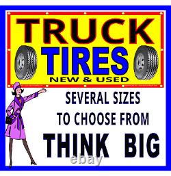 TRUCK TIRES New & Used Vinyl Banner Signs Fast Shipping USA MADE QUALITY