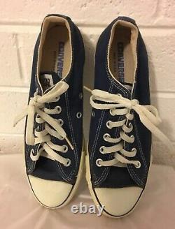 VINTAGE CONVERSE ALL STAR MADE IN THE USA Low Top Blue Canvas Sneakers Size 7