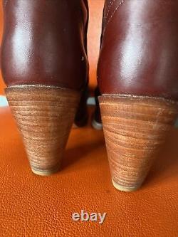 Vintage 1970s FRYE Women's Boots Size 8 B Made In USA in Box Tall Port Wine