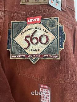 Vintage Levis 560 jean size 38x30 dead stock nwt made in usa
