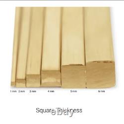 Barre carrée en or jaune massif 24 carats de 2 mm de taille fabriquée aux États-Unis
