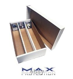 Boîte de rangement pour cartes à échanges Max Pro Super Shoe 3000ct, 25 pièces, contient des toploads, fabriquée aux États-Unis.