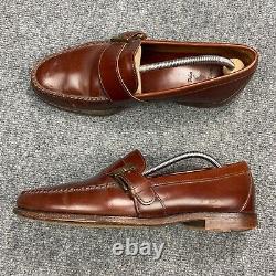 Chaussures Polo Ralph Lauren pour hommes, pointure 10, en cuir marron avec bride de moine, fabriquées aux États-Unis.