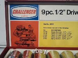 Ensemble de douilles Challenger By Proto 1/2 pouce SAE 9 pièces et boîte à outils d'outils fabriqués aux États-Unis