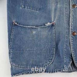 Jour de paie de Penney's 50s Vtg Denim Work Jacket Coverall Fabriqué aux États-Unis Vêtement de travail en jean pour homme décontracté