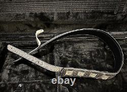 Sangle de guitare rembourrée en cuir véritable de peau de serpent Cobra fabriquée aux États-Unis