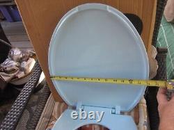 Siège de toilette vintage Sperzel, bleu de Dresde, fabriqué aux États-Unis, nouvel ancien stock