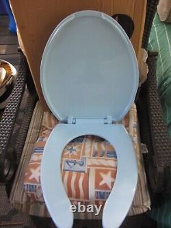Siège de toilette vintage Sperzel, bleu de Dresde, fabriqué aux États-Unis, nouvel ancien stock