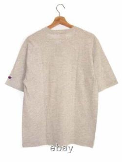 T-shirt à manches courtes Champion 90'S Dead Stock V-Neck, fabriqué aux États-Unis, gris pour hommes